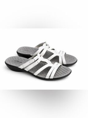 Clarks Privo Sonar Pilot Sandals Women’s 7.5M White Comfort Slide